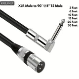 KAILYNIA Cable de Audio Balanceado Masculino XLR a TRS de 90° - Adecuado para Micrófonos y Mezcladores, Extensión de Sonido de Alta Calidad, , Múltiples Longitudes (91.44cm, 182.88cm, 3.05m, 4.57m, 6.1m, 9.14m) - 1 pieza, KAILYNIA