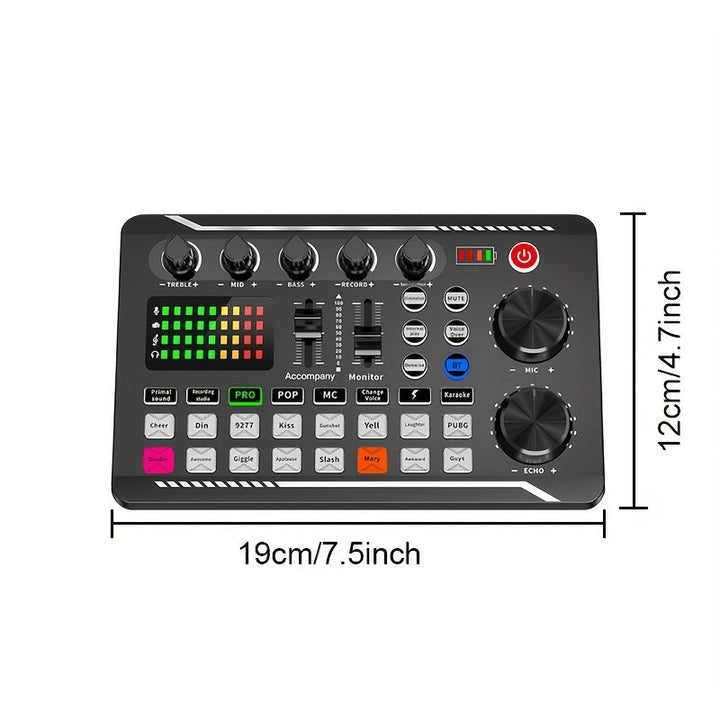Tarjeta de sonido profesional F998 para transmisión en vivo, estudio de música, mezclador de sonido con micrófono de 3.5 mm, tarjeta de sonido para teléfono, PC, Eid Al-Adha Mubarak