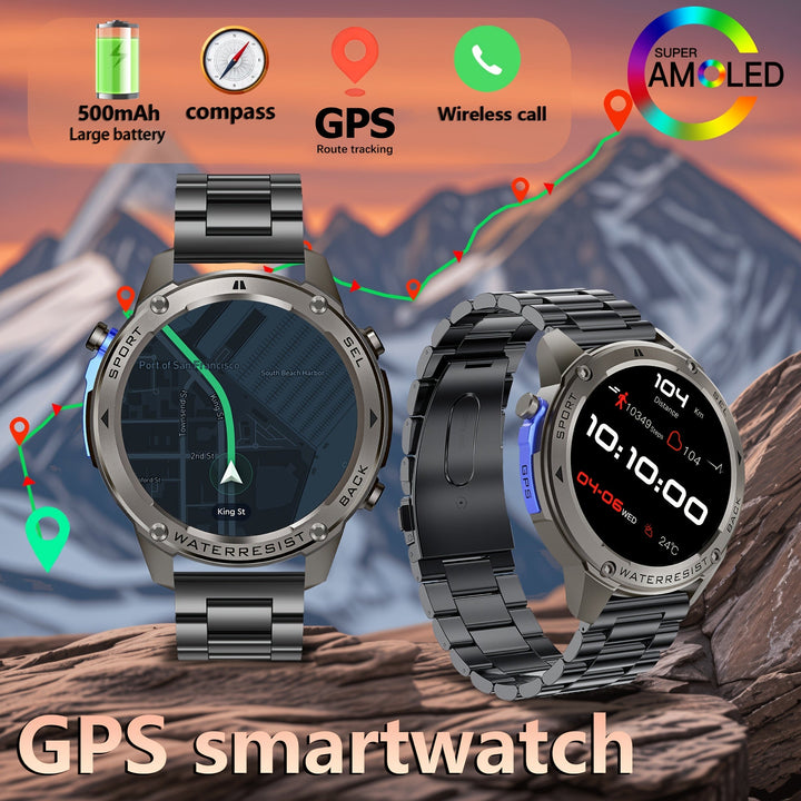 Reloj Inteligente Fanwear GPS con Brújula, Altitud, Presión Atmosférica, Natación, Triatlón, Temporizador, 5ATM Alta Calidad, Cronómetro, 170+ Modos Deportivos, Reconocimiento Automático de Movimiento, Batería USB de 500mAh, Chip ATS3085L, sin varillas 5