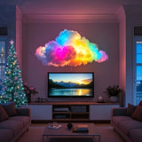 AJK Lámpara Inteligente 3D Nube Trueno con Sincronización Musical - Iluminación RGB LED de Simulación Tormenta, Lámpara Ambiental USB para Sala de Juegos, Cine en Casa, Decoración Halloween/Navidad, Luz LED en Forma de Nube con Efectos de Rayos, Ambiente