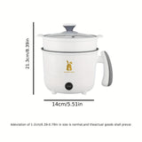 Olla de doble capa no adherente de American Standard, fabricante de fideos instantáneos, cocinero eléctrico, sartén multifuncional y olla exprés, vaporizador, olla exprés eléctrica para dormitorio, olla pequeña de fuego conveniente.