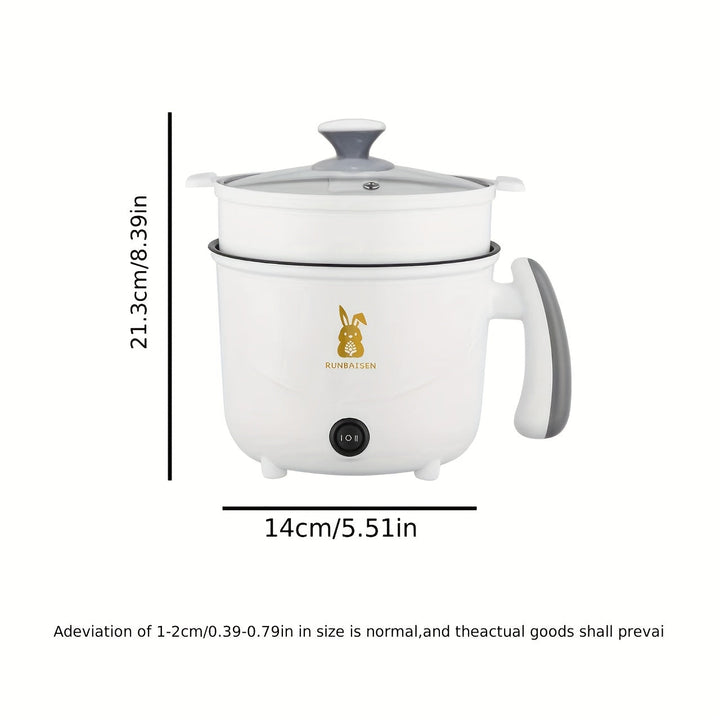 Olla de doble capa no adherente de American Standard, fabricante de fideos instantáneos, cocinero eléctrico, sartén multifuncional y olla exprés, vaporizador, olla exprés eléctrica para dormitorio, olla pequeña de fuego conveniente.