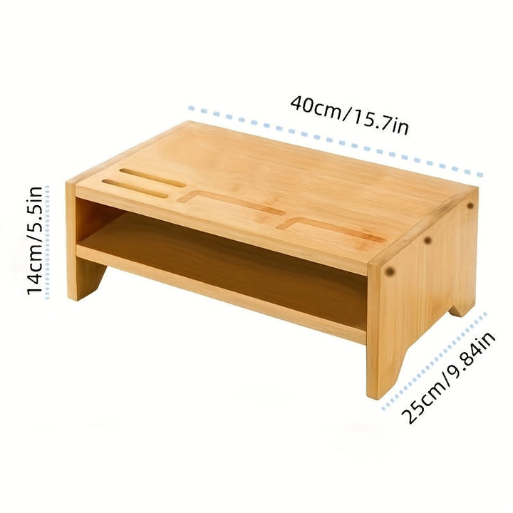 Soporte de bambú para computadora, estantería de pie