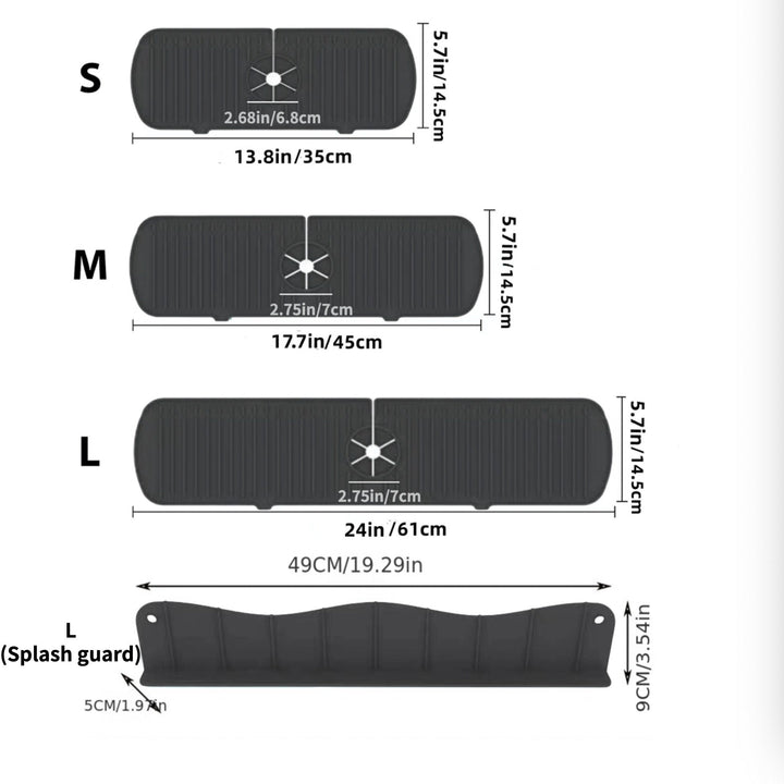 1 pza Alfombrilla de silicona para fregadero, protector contra salpicaduras, almohadilla de drenaje para fregadero de cocina para colocar detrás del grifo, alfombrilla para secar platos para encimera, baño, casero, tapete pequeño para grifo