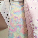 Alfombra Peluda Ultra Suave Con Diseño De Arcoíris, Antideslizante, Lavable A Máquina Para Sala De Estar, Dormitorio Y Guardería. Ideal Para Halloween, Acción De Gracias Y Decoración Navideña.