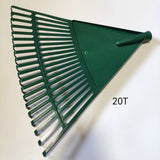 Rastrillo de jardín de plástico duradero con mango ergonómico - Diseño de dientes anchos para una eficiente recolección de hojas y desechos, ideal para el cuidado de césped y la limpieza de patios, herramienta para césped y jardín | Rastrillo con mango e