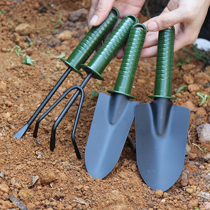 Juego de Herramientas para el Cuidado del Jardín de 4 Piezas, Utensilios Multifuncionales para la Siembra y Plantas en Macetas, Kit Esencial para Aficionados al Jardinería