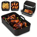 Juego de Tres Forros de Silicona para Freidora de Aire, Gran Capacidad y Resistentes al Calor Reutilizables para Horno o Vaporera