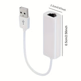 Adaptador Portátil USB a Ethernet 1000Mbps (1Gbps) - Plug & Play Sin Controladores, Diseño Compacto para Viajes, Convertidor LAN RJ45 Blanco para Laptop, PC, Smartphones y Tabletas, Acceso a Internet en Laptops, Conexión de Alta Velocidad