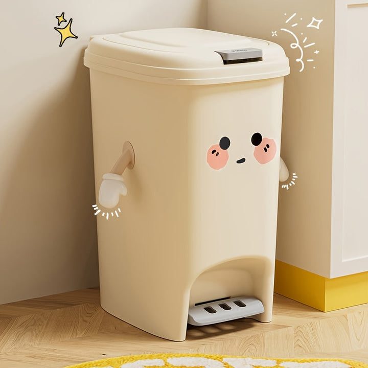 Bote de basura grande con diseño de hoja de corazón, doble apertura y material duradero - Cubo plástico para cocina, baño o dormitorio, decoración divertida y fácil acceso