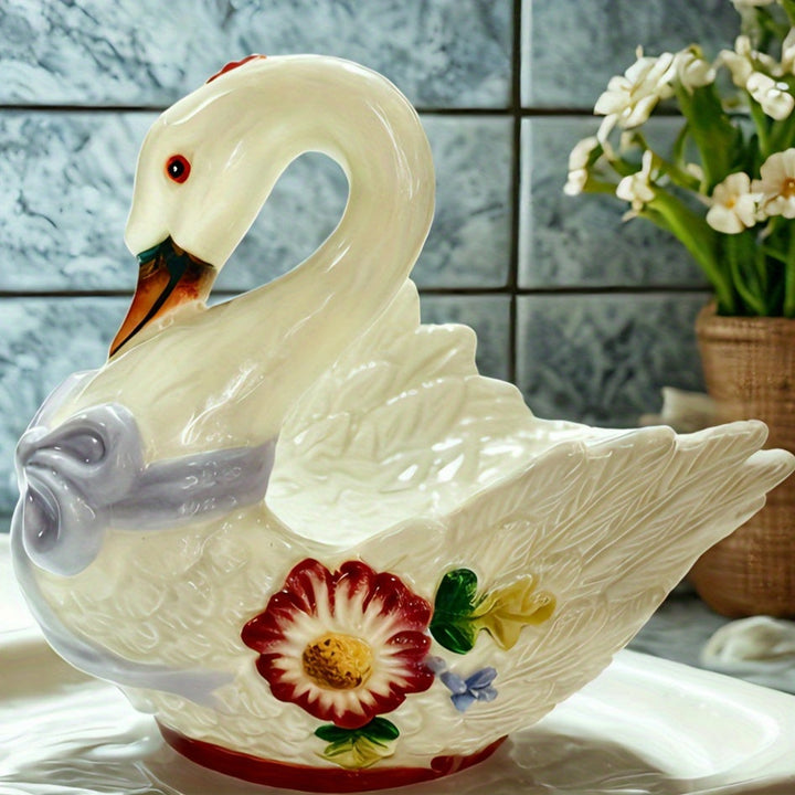 Jabonera en forma de cisne, 1 pieza, colores vivos, realista y muy exquisita