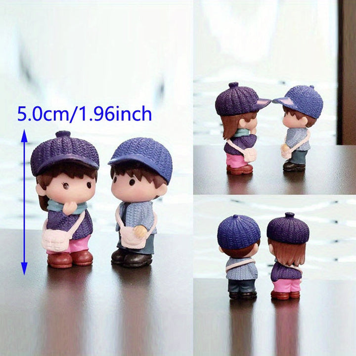 8 piezas de figuras de pareja en miniatura, muñecas coleccionables de PVC para decoración de interiores y exteriores, accesorios de bricolaje para varios tipos de habitaciones, no requiere electricidad.