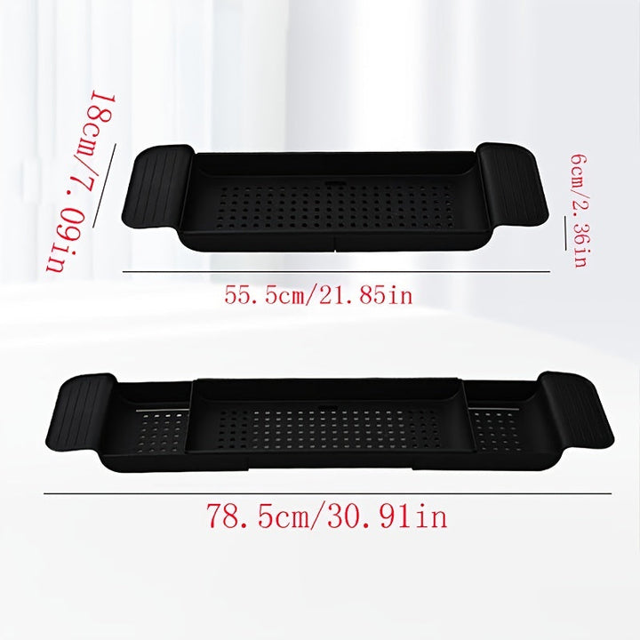 1pc Bandeja De Bañera, Estante De Baño Retráctil, Organizador De Baño Simple, Bandeja De Bañera De Plástico Multifuncional, Accesorios De Baño