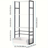 Librería de Madera Blanca Versátil de 4 Niveles & Organizador de Juguetes - Montaje Fácil, Estructura Metálica para Almacenamiento en el Hogar