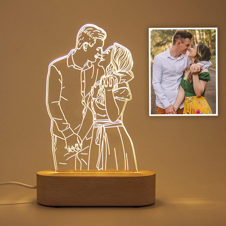 1pc Lámpara de foto 3D personalizada Lámpara de noche con retrato personalizado Cubo de luz con imagen grabada Marco de placa conmemorativa Regalos de cumpleaños para recordar Usando mis propias fotos para hombres y mujeres – Estilo moderno, alimentado p