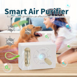 1pc Purificador de aire inteligente con generador de ozono, sensor de movimiento, varios modos de funcionamiento, alimentado por USB, baja tensión, material de plástico, ideal para áreas de mascotas y uso doméstico