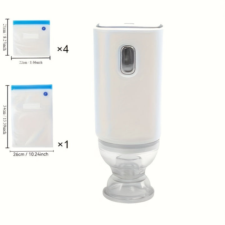 Bomba de vacío mini recargable USB con 5 bolsas reutilizables - Bomba de aire de viaje de ahorro de espacio para almacenamiento de alimentos, compresión de ropa y más, Bomba de vacío de viaje | Bomba de vacío compacta | Batería recargable, Máquina sellad