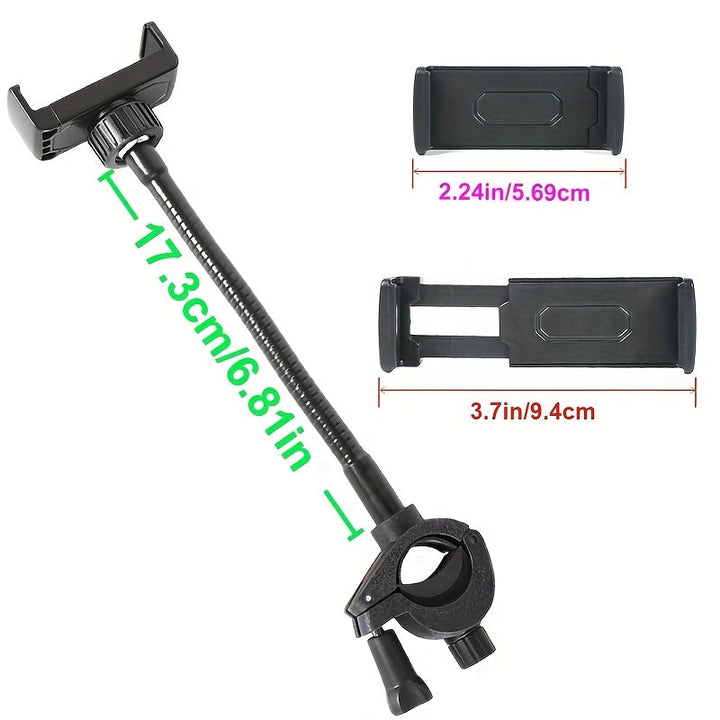 Soporte Ajustable para Teléfono en Soportes de Micrófono - ABS Duradero y Aleación de Aluminio, Rotación 360°, Montaje Sin Herramientas, Portátil Manos Libres para Smartphones (), Adaptador de Clip para Microphone, Accesorios de Actuación, Sujeción Segur
