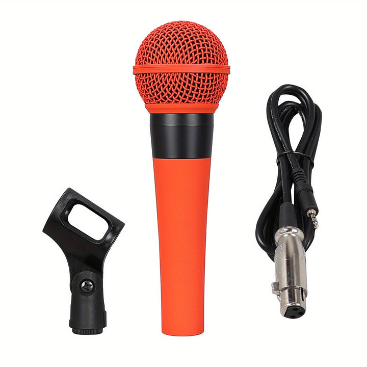 Micrófono Profesional con Capacidad USB y Soporte - Rojo/Dorado/Negro, Conector de 3.5mm, Diseño de Malla Metálica, Plug & Play para Karaoke, Transmisión en Vivo, Juegos, Videollamadas, Grabación En Vivo y Podcasting, Micrófono Mini