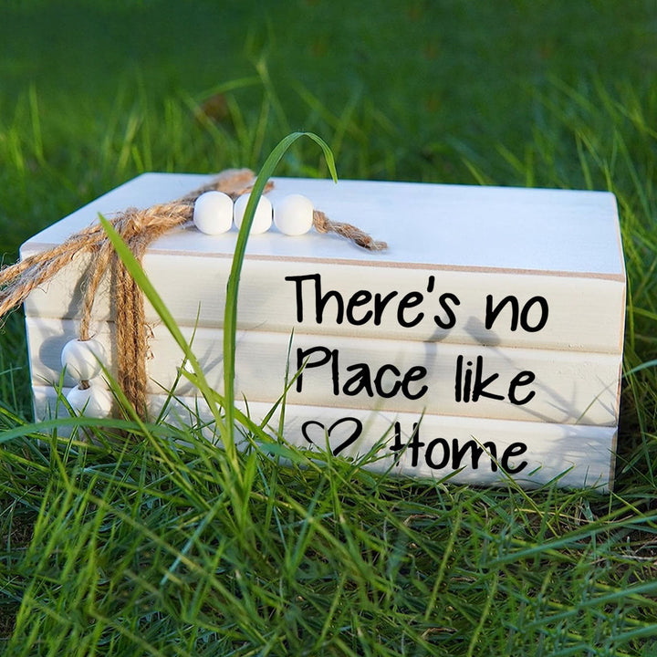 Conjunto de 3 Libros Decorativos de Madera Blancos, Apilamiento de Libros Rústicos de Granja, Libros Falsos para Estantes de Mesa de Café con Borlas de Madera, para Decoración Moderna del Hogar
