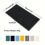 1pc Premium Silicone Bar Mat, Grueso, Duradero Y Elegante Tapete De Servicio Para Derrames, Café, Bares, Restaurantes, Tapete De Secado De Platos Para Encimeras, Tapete De Secado De Vidrio