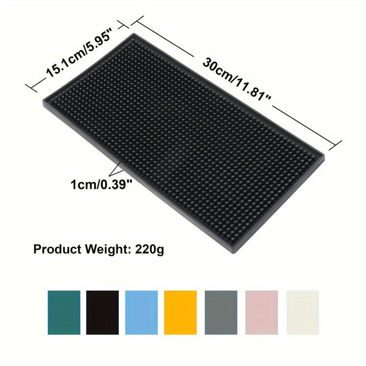 1pc Premium Silicone Bar Mat, Grueso, Duradero Y Elegante Tapete De Servicio Para Derrames, Café, Bares, Restaurantes, Tapete De Secado De Platos Para Encimeras, Tapete De Secado De Vidrio