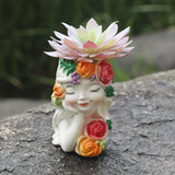 1pc Busto de Mujer Serena Floral en Resina con Rosas Blancas y Follaje - Decoración Artesanal para Hogar/Oficina, No Necesita Electricidad, Pieza de Arte Clásica para Suelo o Mesa, Adorno de Mesa, Diseño Floral Vibrante, Artesanía Intrincada