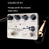 CALINE CP-67 Preamplificador y caja DI para guitarra acústica - Aleación de aluminio, 4 palancas, 6 efectos, para una mejor calidad de sonido, accesorio para guitarra