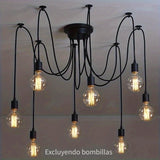 Araña de techo industrial moderna y elegante, lámpara colgante con 3/5/6/8 cabezales ajustables, estilo clásico antiguo, iluminación DIY