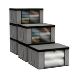 6pcs/3pcs Organizador de Equipaje, 35L con Mango Extensible - Diseño Transparente para Fácil Ordenación y Ahorro de Espacio. Caja Multiusos Ideal para el Hogar u Oficina, Mantén Tus Cosas en Su Lugar