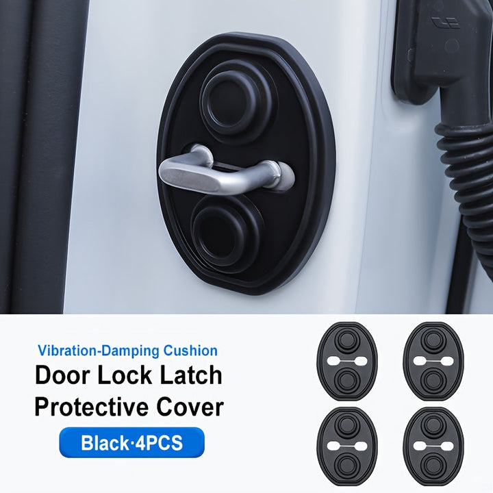 2 piezas/4 piezas de protector de cerradura de puerta de coche de silicona - Ajuste universal para la mayoría de los vehículos, absorción de impactos, platos de choque gruesos a prueba de óxido, reducción de ruido y protección completa
