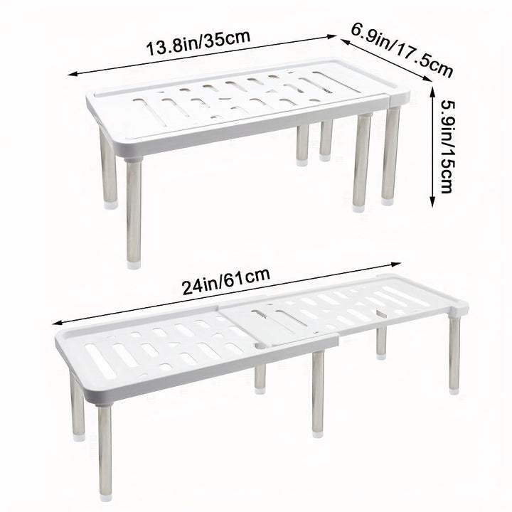 Estante extensible multifuncional de 1 pieza, accesorios de cocina, organizador de especias, tamaño grande, estante de almacenamiento para utensilios de cocina, separador de gabinete, organizador de ollas. Estante de almacenamiento extensible para debajo
