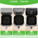 2 piezas de Tapetes de Silicona para Freidora de Aire, Compatibles con Bandejas de Silicona para Freidora N200, Moldes de Horneado Reutilizables, Accesorios para Freidora de Aire, Ideales para Fiestas