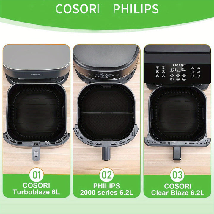 2 piezas de Tapetes de Silicona para Freidora de Aire, Compatibles con Bandejas de Silicona para Freidora N200, Moldes de Horneado Reutilizables, Accesorios para Freidora de Aire, Ideales para Fiestas