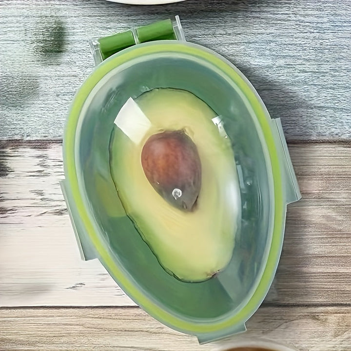 1 contenedor reutilizable para aguacates con tapa abatible, seguro para lavavajillas, recipiente de plástico multiusos para aguacates, huevos y más, forma redonda, no requiere electricidad