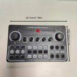 Interfaz de audio portátil, dispositivo de tarjeta de sonido, para uso en PC, iPad, teléfono. Ideal para grabación, transmisión en vivo, comentarios de gestos, expresión personal, etc. Con batería recargable de litio 18650 incorporada, se puede usar al a