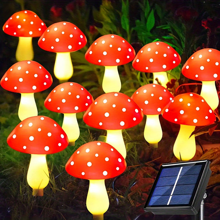 8/12pcs Luces Solares de Hongos para Estacas, Luces Solares de Hongos para Jardín Exterior, 8 Modos de Iluminación Luces Solares de Hongos, Adecuadas para Jardín, Patio, Camino de Césped, Boda, Decoración de Fiesta de Navidad