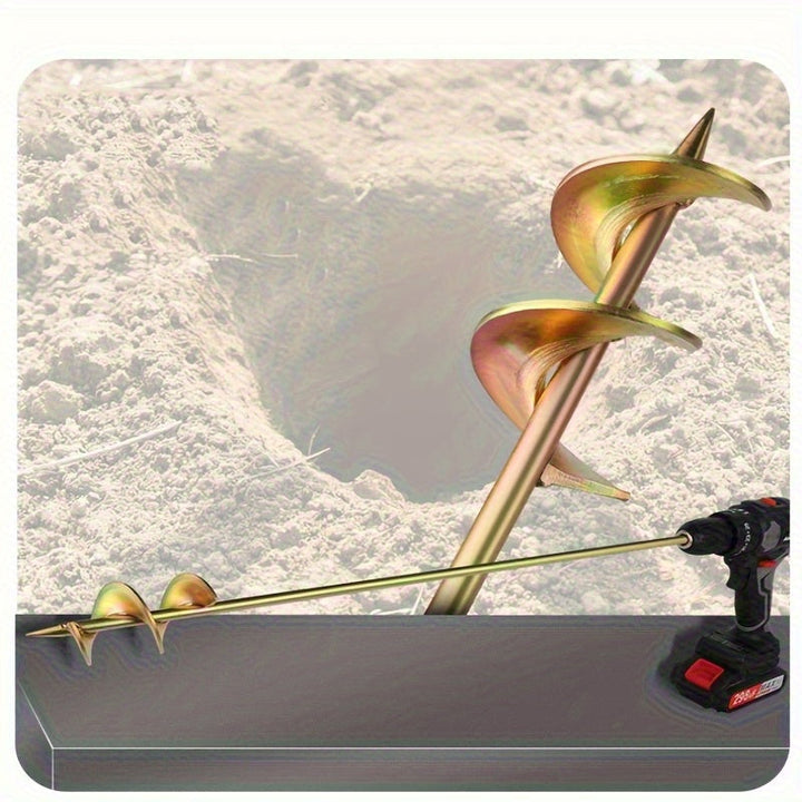 2 Piezas de Broca para Jardinería Resistente - 7.19 Metros, Material Metálico Anticorrosivo Duradero, Diseño Ergonómico en Espiral, Fácil y Eficiente, Ideal para Plantación y Cultivo de Semillas, Imprescindible para Entusiastas del Jardín