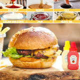 12 Piezas de Botellas Mini de Condimentos, Recipientes Ovalados de Plástico para Salsas, Miel y Aderezos - Lavado a Mano, Sin PVC, Utensilios Esenciales de Cocina para Loncheras y Picnics, Botellas Portátiles de Salsa | Pack Variado de Condimentos | Dise