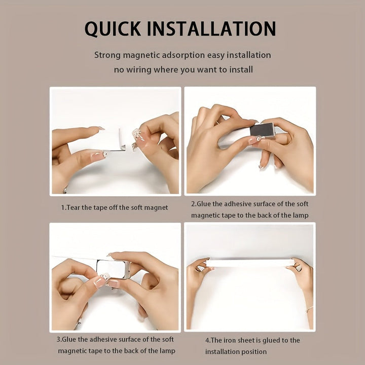 4 unidades de luces de armario con sensor de movimiento LED recargables por USB, fáciles de instalar, adecuadas para armarios de cocina, escaleras, pasillos - Perfectas para Halloween, Navidad, Acción de Gracias, Día de San Valentín, Regalos de Año Nuevo