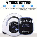 Lámpara de uñas de 72 LED, temporizador de 4 niveles, sin alcohol, secador de uñas LED de tamaño de viaje con adaptador de alimentación - Ideal para principiantes y profesionales, herramienta de arte de uñas|Lámpara de uñas moderna|Lámpara alimentada por