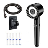 13 juegos de cabezales de ducha masajeados con presión y tres niveles, manguera de 59 pulgadas y base sin perforación