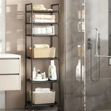 Carrito organizador rodante de 6 niveles con ruedas - Estructura metálica resistente, organizador multiusos sin madera para cocina, baño o sala, estante móvil que ahorra espacio, fácil de armar, versátil | Diseño de estante abierto | Construcción robusta