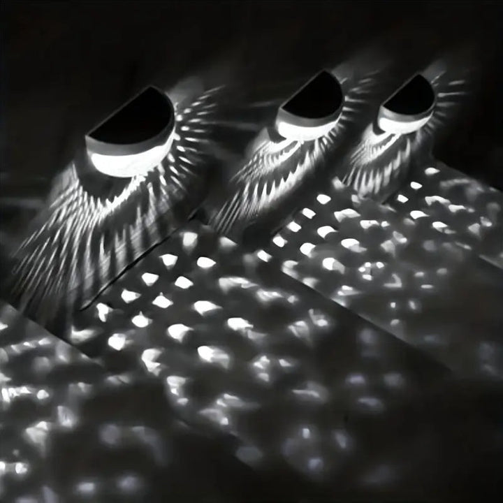 5 piezas, luces solares para vallas, luces para barbacoas, luces solares para paredes, luces solares para exteriores, luces solares montadas en pared, IP44, 6 luces LED negras, jardín, hogar, patio, garaje, camping, Halloween, decoración de fiestas de Na