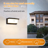Lámpara LED exterior para pared con sensor de movimiento PIBAOGU, 16W, ABS negro, detección infrarroja para iluminación de porche, balcón y jardín, función de control automático de luz, AC85-265V