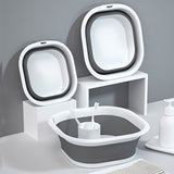 Baño de Pies Portátil y Plegable con Masaje de Acupuntura - Cubo para Remojar Pies, Diseño en Plástico Duradero, Sin Necesidad de Electricidad para Baño, Sala o Dormitorio, Relajación, Tubería Espacial, Solución Ahorradora de Espacio, Ligero, Ideal para