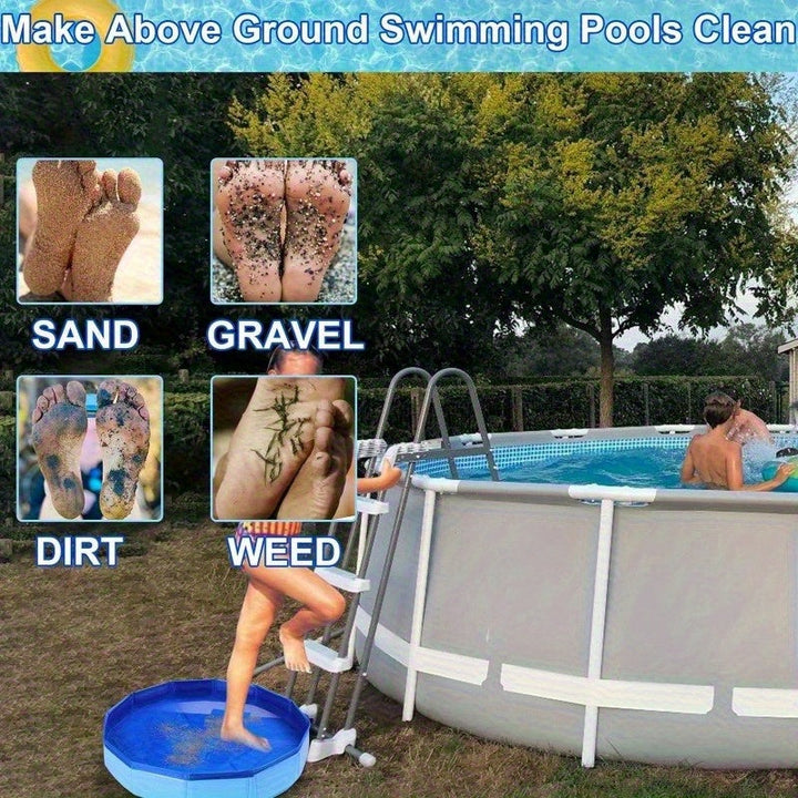 Baño de pies plegable portátil - Bañera de pies de PVC plegable con múltiples componentes, azul, ligera y portátil para la entrada al piscina, uso en salón, cuidado de pies en casa - Bañera de inmersión higiénica, no necesita electricidad, bañera de pies