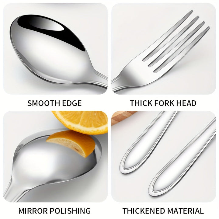 Juego de cubiertos de acero inoxidable, 12 piezas, pulido espejo, apto para lavavajillas, ideal para comedor en casa