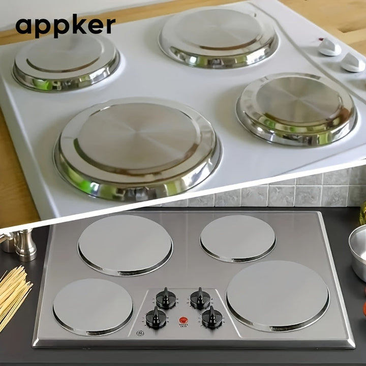appker, 4 Piezas, Cubiertas De Cocina De Inducción De Acero Inoxidable, Protectores Duraderos Para Estufas De Cocina, Accesorios Para Utensilios De Cocina Para El Hogar, Diseño Creativo