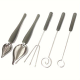 Juego de 5 piezas/2 piezas de Herramientas para Bañar Dulces, Tenedor y Cucharas para Bañar Chocolate, Cucharas Decorativas para Cocina, Lápiz de Chef para Platos Decorativos